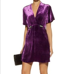 Sandro velvet purple mini dress with embellishment
